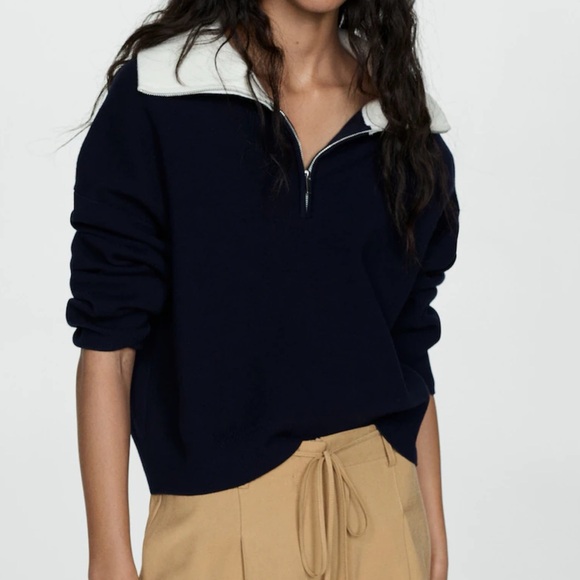 Mango Sweaters - Mango Contrast Knit Sweater